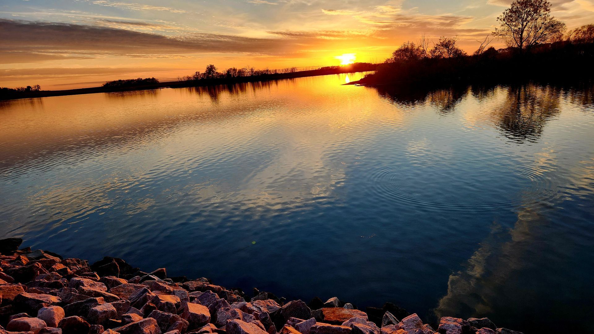 Sundown on a fishing spot.