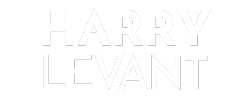 White logo text reading “HARRY LEVANT” on a plain background