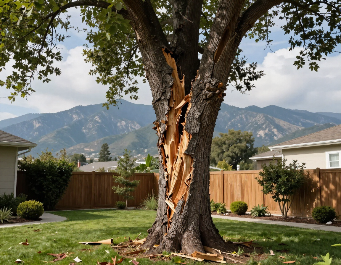Damaged tree after storm