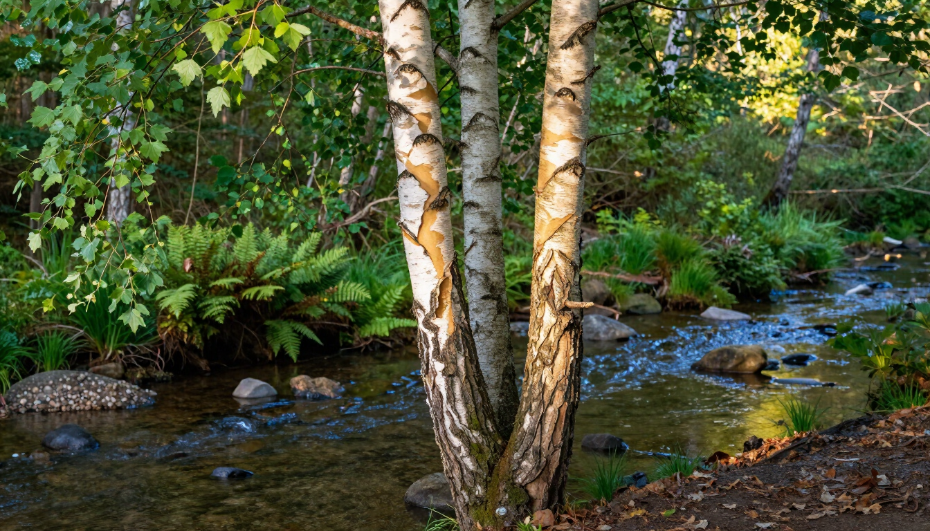 River Birch Near Water