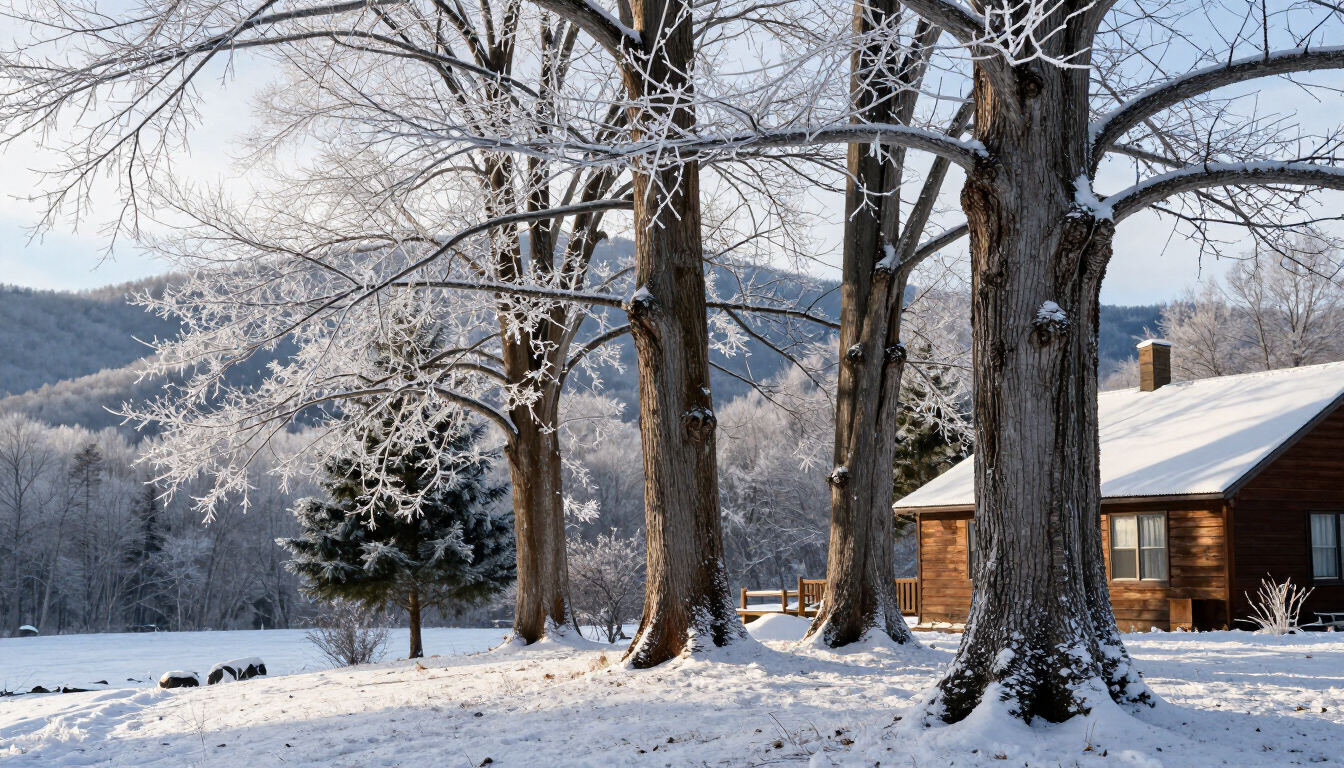 Ice and heavy snow damage trees in Western North Carolina