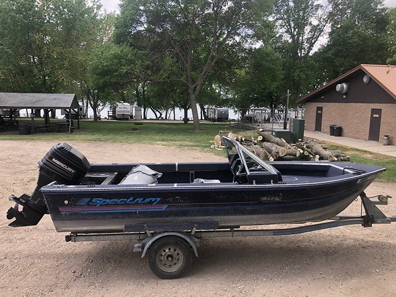 Dark blue boat