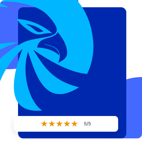 Smiling man with crossed arms in front of a blue background. Rating: 4.4/5 stars, 3,841 reviews.