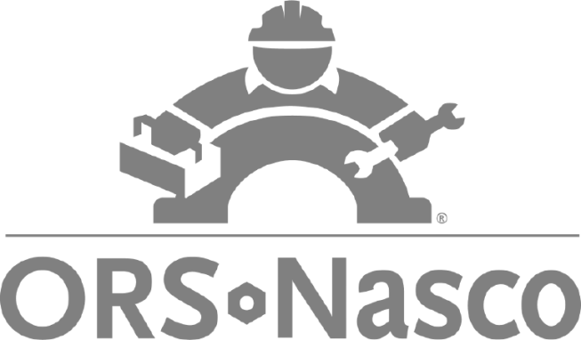 ORS Nasco logo with a construction worker holding a toolbox and wrench.