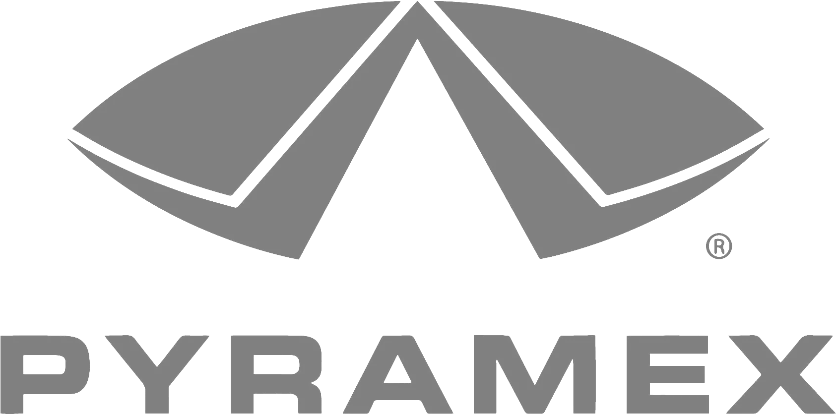 Gray Pyramex logo with a stylized shield shape above the brand name.