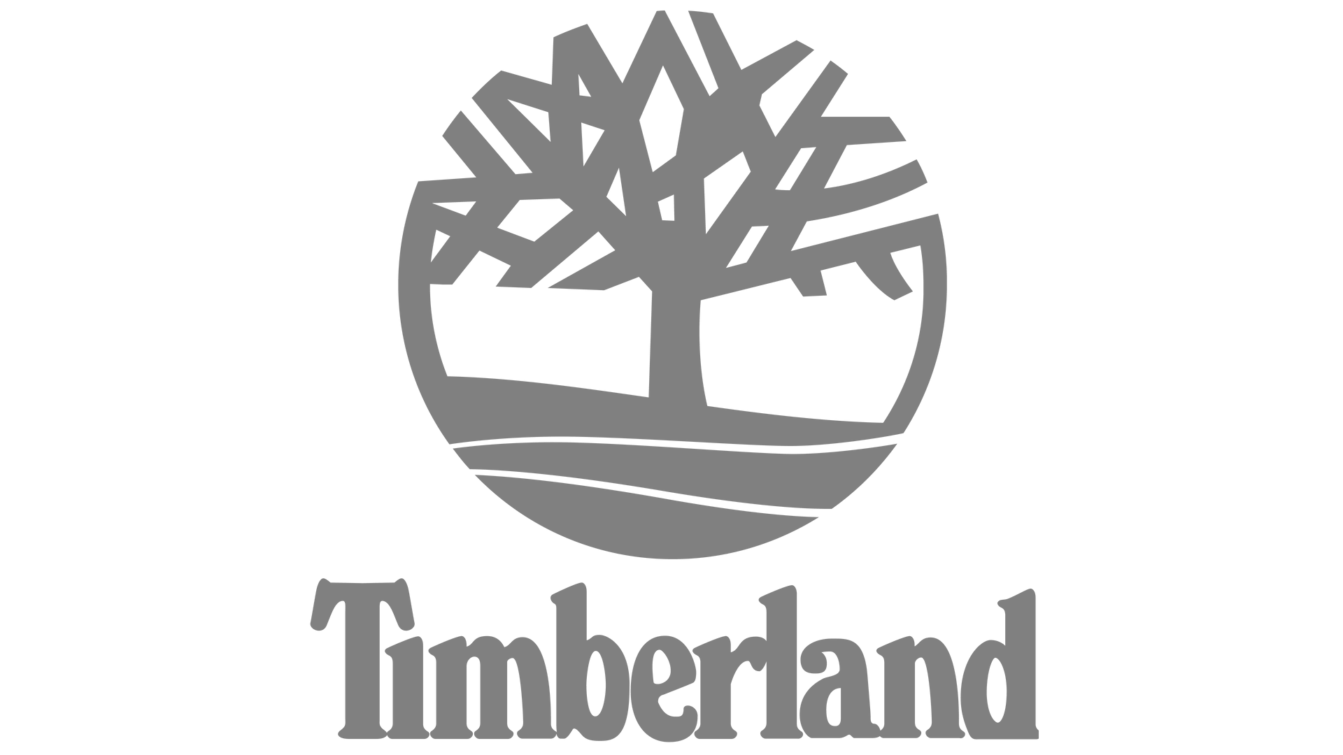 Timberland logo: grey tree icon within a circle, with the brand name below.