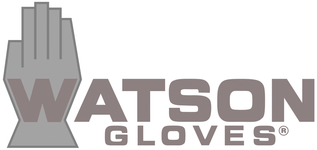 Watson Gloves logo: Gray hand with the word 