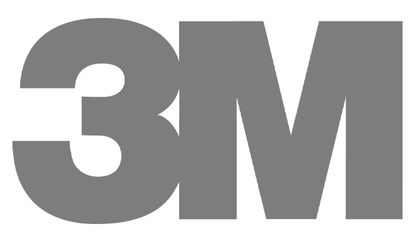 3M logo: Gray stylized text. The 