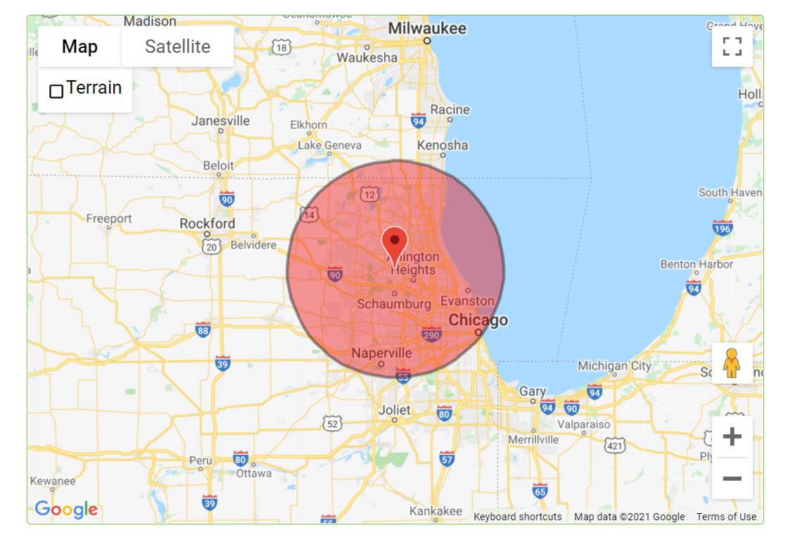 Map — Palatine, IL —  Sliding Door & Window