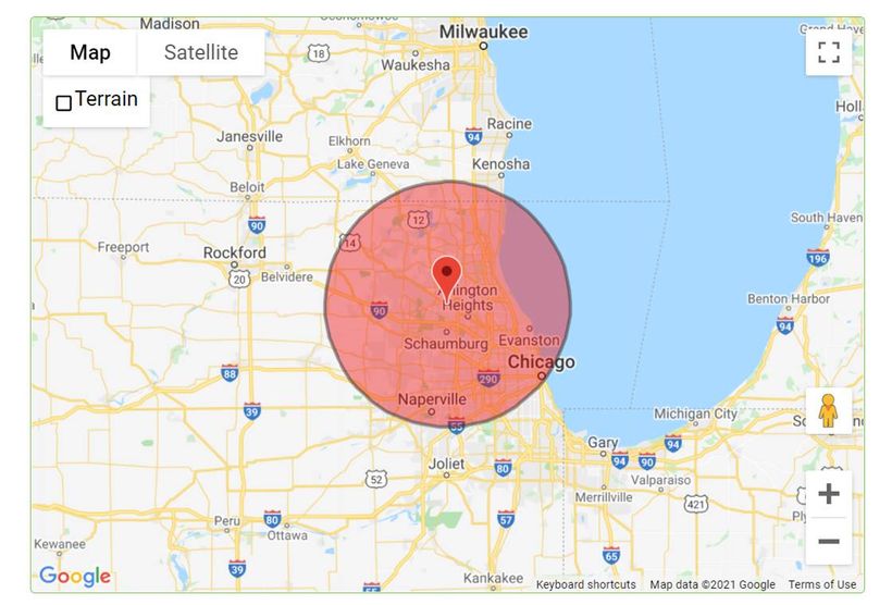 Map — Palatine, IL — Sliding Door & Window Map — Palatine, IL — Sliding Door & Window