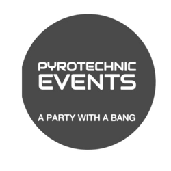 A logo for pyrotechnic events a party with a bang