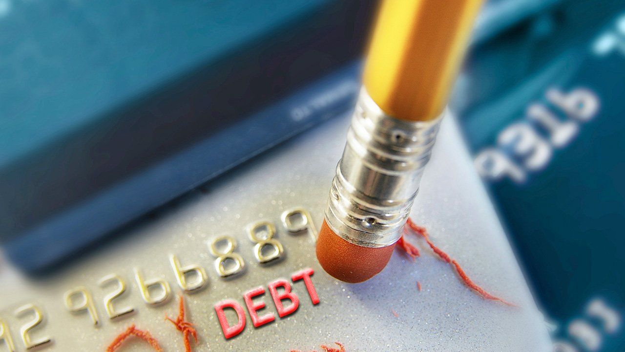 pencil eraser on a credit card