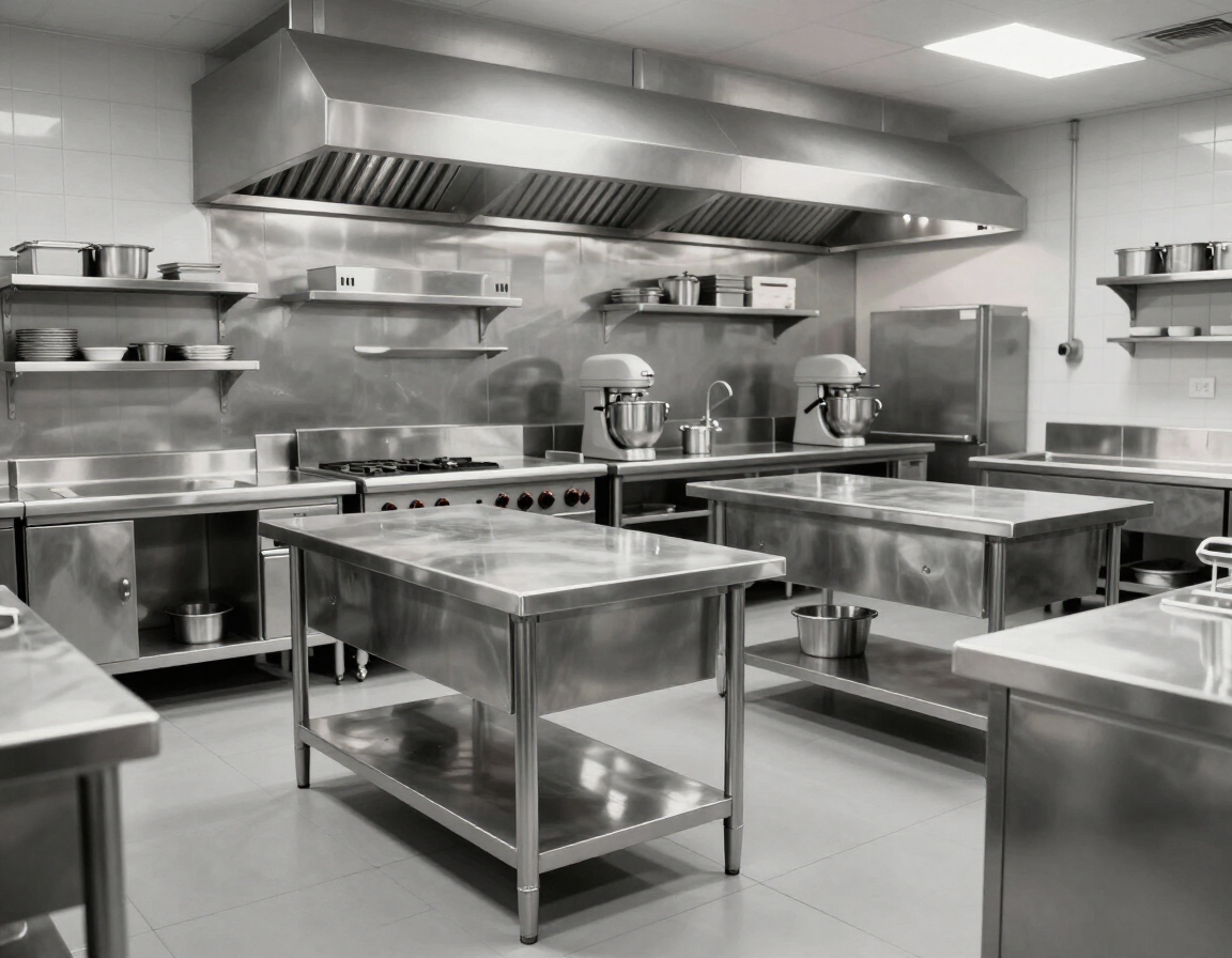 Commercial kitchen with hood suppression system