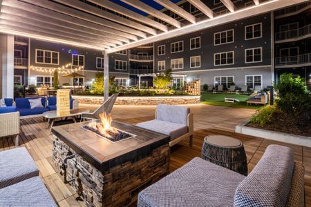 Outdoor fire pit at The Q.