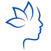 A drawing of a woman 's face with a flower in her hair.