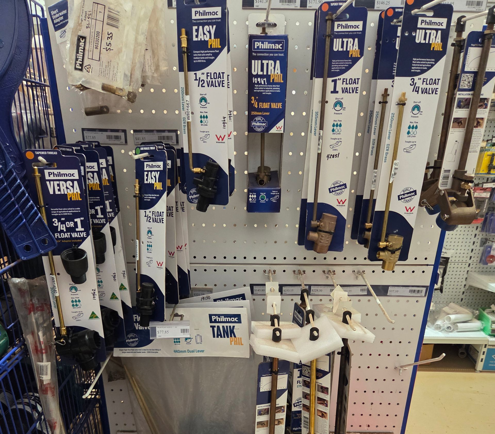A Store Display of Various Sprayer Wands and Replacement Parts — Humpty Doo Hardware in Humpty Doo, NT