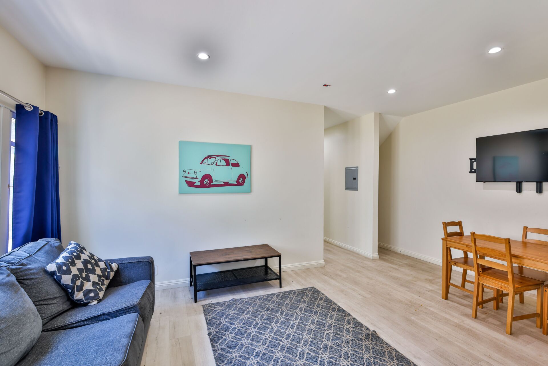 this image shows a sitthing space in a smallhouse with white background