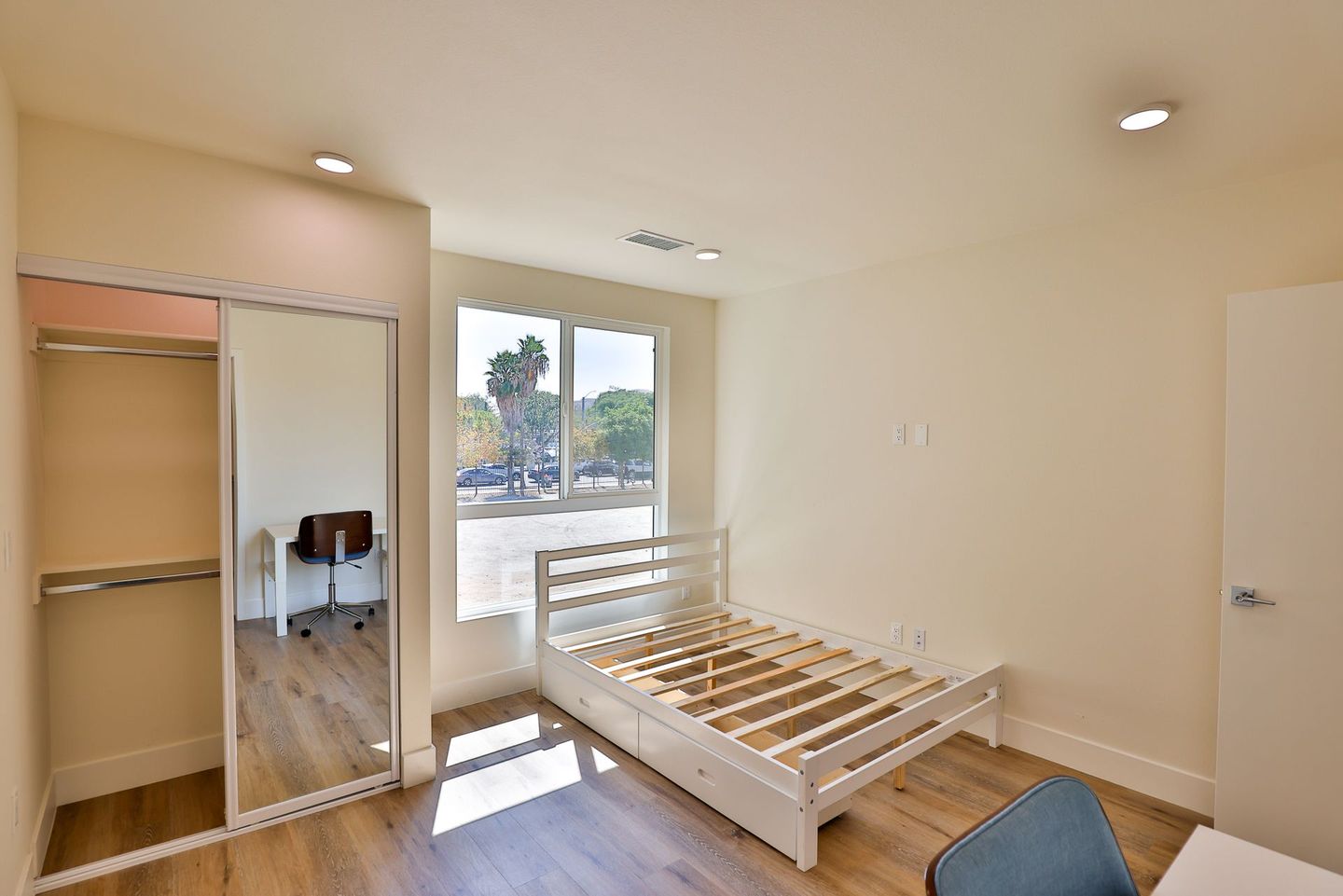 bedroom with brown background