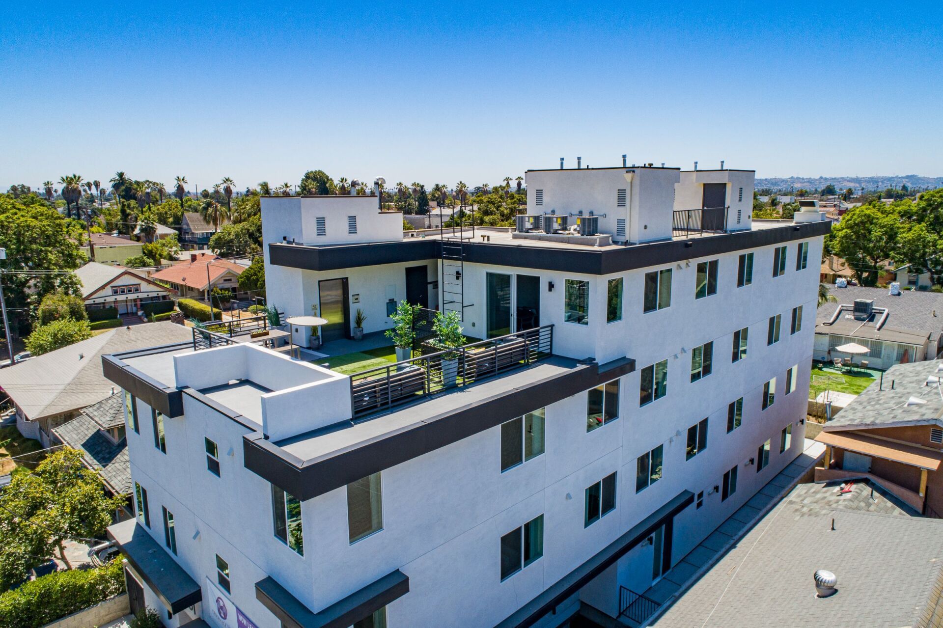 this image show a large building in society with white and blue background