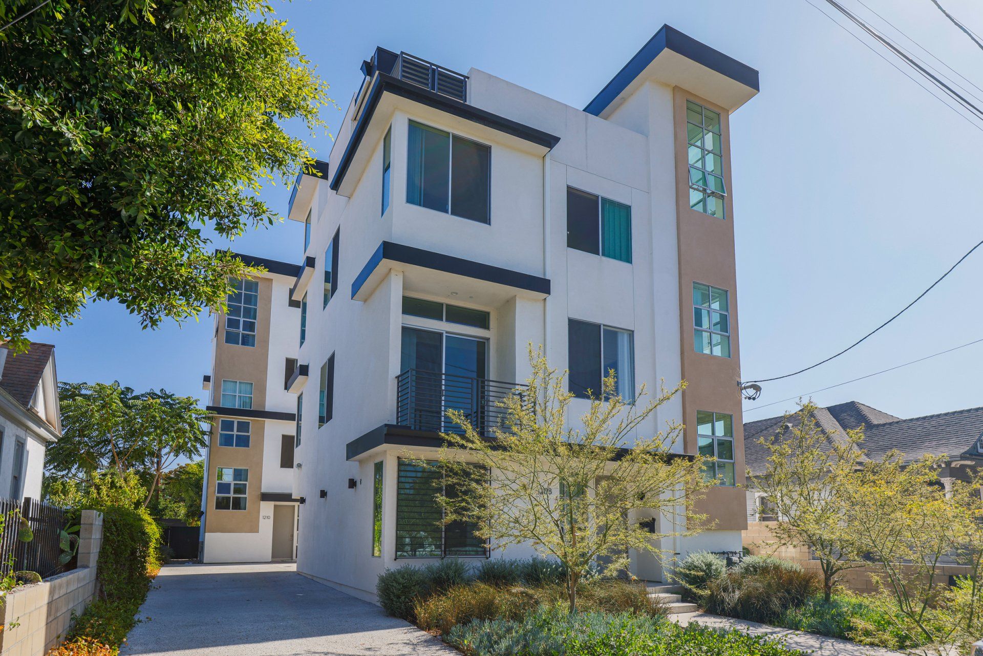 This image shows triple story luxury building in prime location