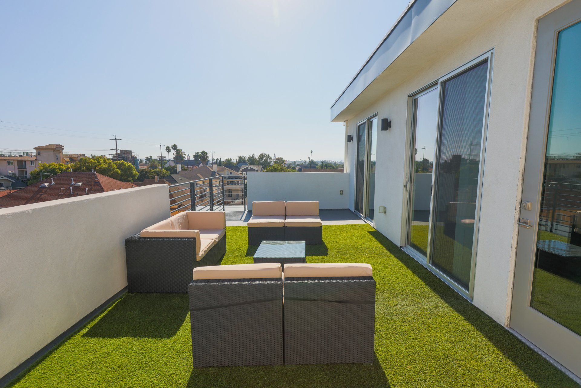 this image shows a luxury sitting place on the roof of the house