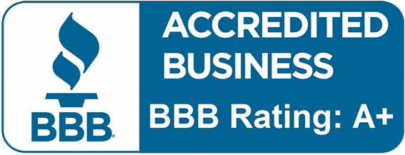 BBB Accredited Business logo with a flame and the text