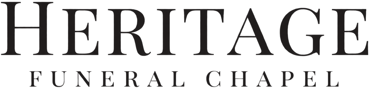Heritage Funeral Chapel logo in black serif text on a white background