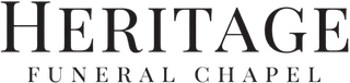 Heritage Funeral Chapel logo in black serif text on a white background
