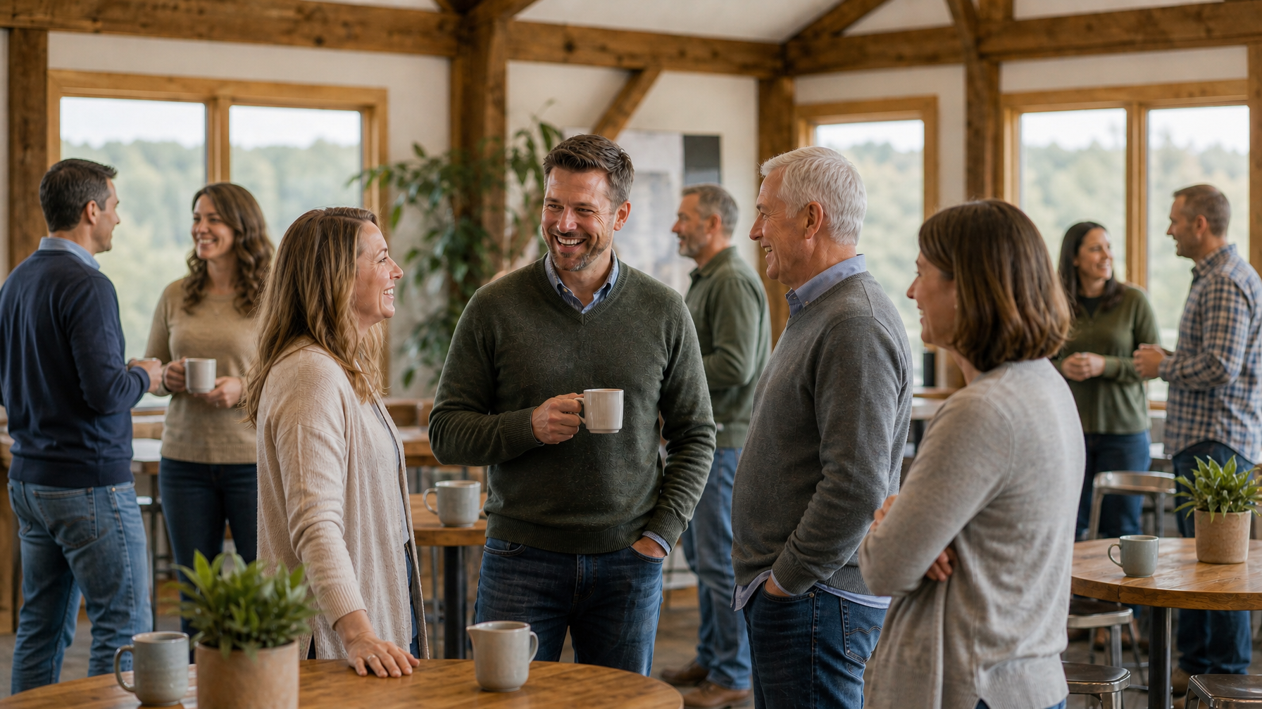 People networking casually at an agriculture events seminar