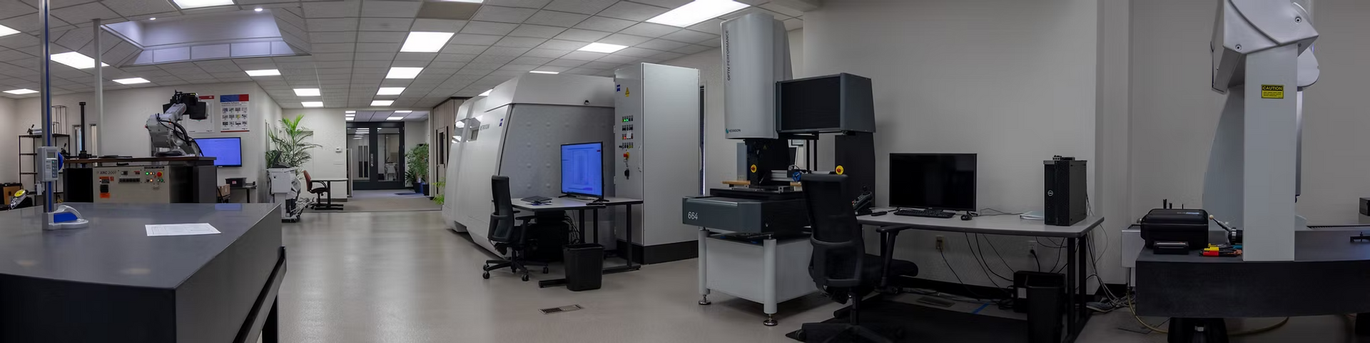 A large room with a lot of machinery in it.