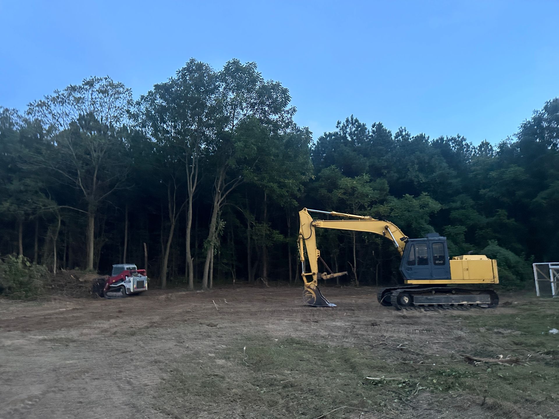 Land clearing with heavy machinery in Kent County Delaware