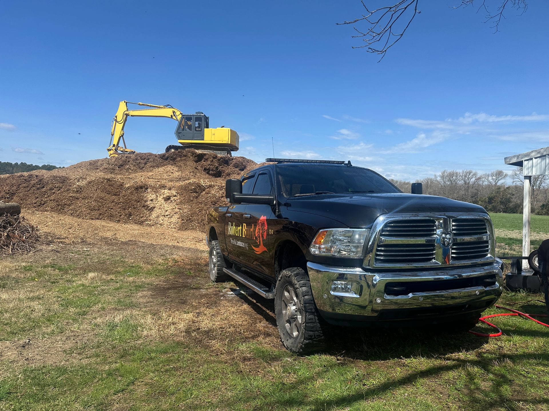 Land clearing equipment clearing wooded property in Milford Delaware
