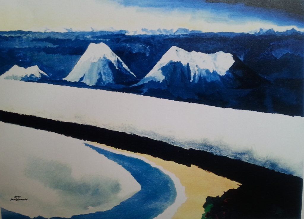  Aotearoa III 2000 by Douglas MacDiarmid. Acrylic on paper, 76 x 56 cm. Private collection, Belgium.