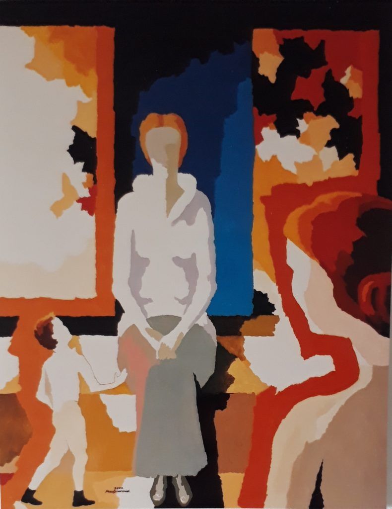 The Aunt from Scotland (2002) by Douglas MacDiarmid, acrylic on canvas, 116 x 89cm. Private collection, France
