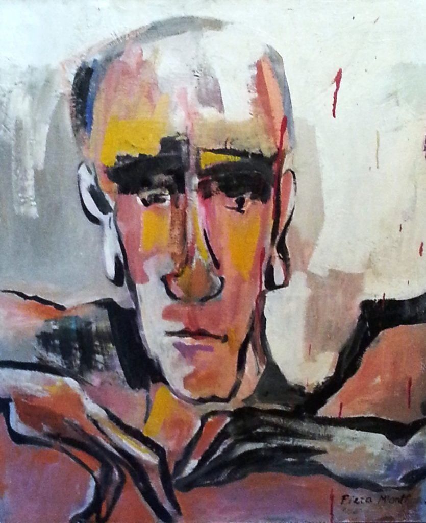Douglas MacDiarmid c.1985 by Piera McArthur Acrylic on canvas, Painter’s personal collection, Wellington.