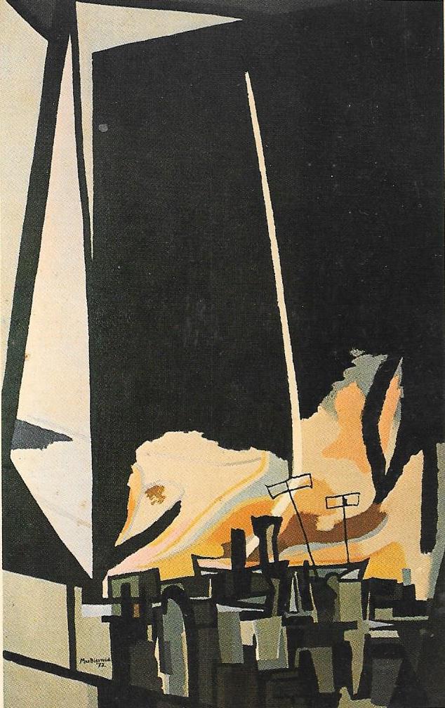 From the Window IV 1972, oil 130 x 81 cm. The catalogue cover image