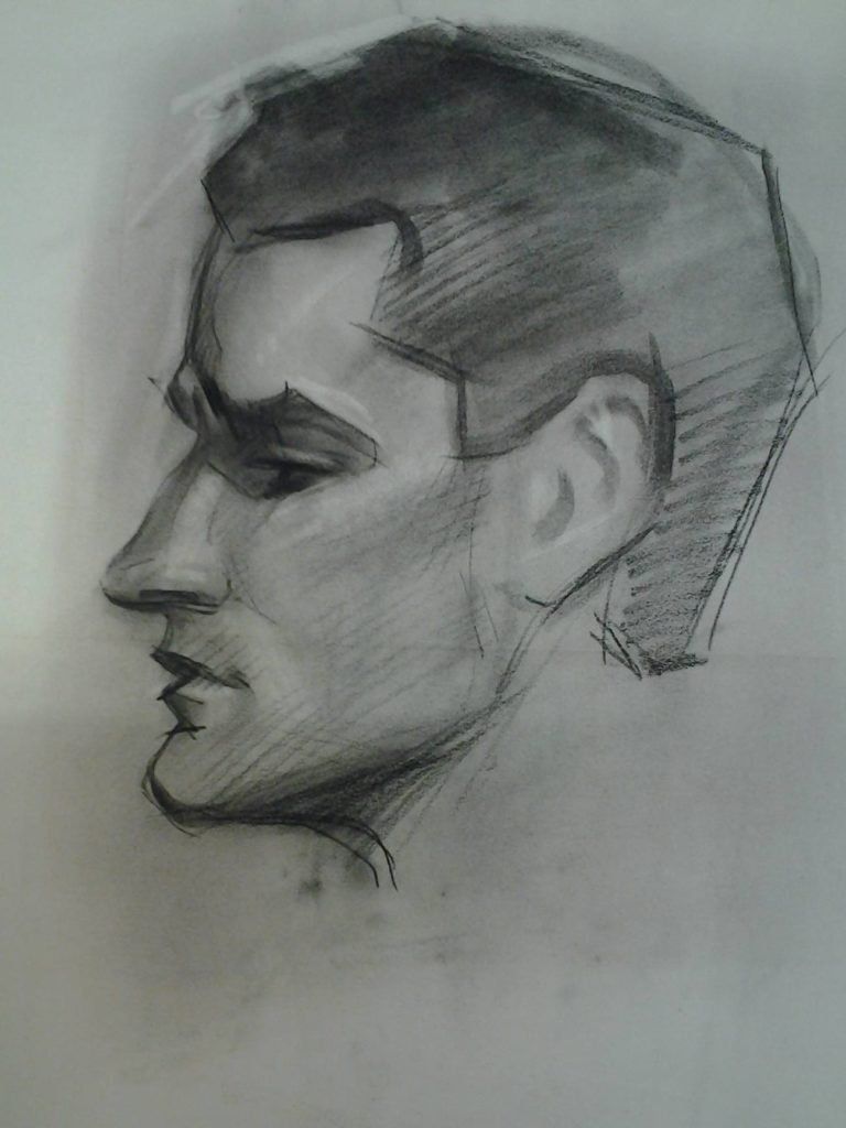 Portrait of MacD, By Theo Schoon Alexander Turnbull Library, Te Puna Mātauranga o Aotearoa, Wellington Crayon and wash on paper 550 x 374 mm Ref No B-104—034