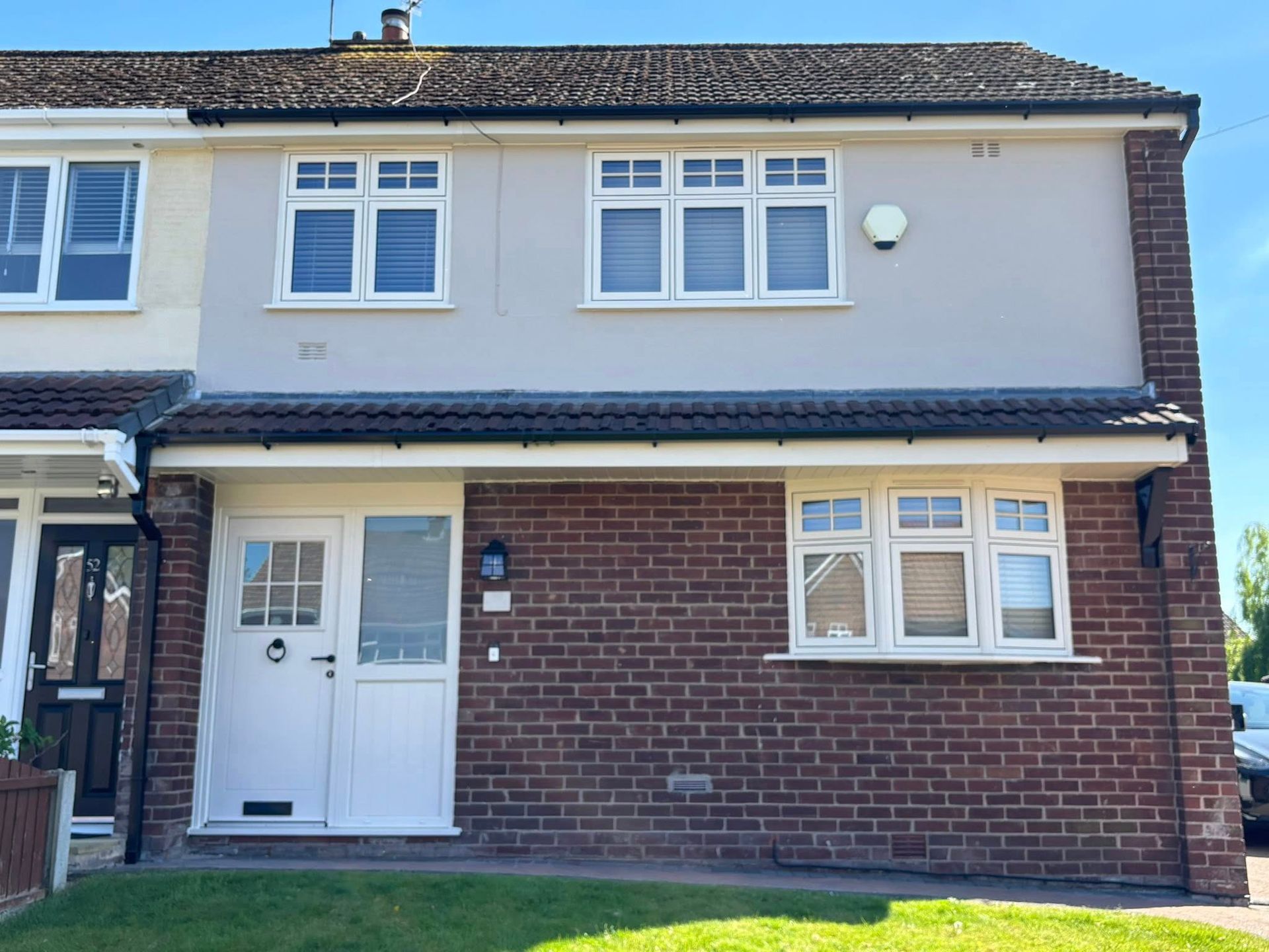 We recently completed a project where we installed cream Timberlook flush sash windows, chosen for their timeless appearance and authentic woodgrain finish. These windows perfectly mimic the look of traditional timber — but without the maintenance headaches.
Our clients wanted to preserve the character of their property while enhancing energy efficiency and security. Timberlook windows were the ideal solution. They offer the charm of wooden frames with the durability and low upkeep of modern UPVC. And in cream, they bring a soft, elegant contrast to brick and stone facades — a choice that adds warmth and curb appeal.