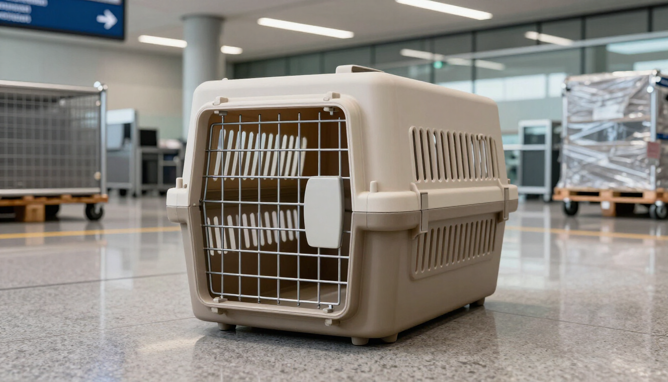 IATA-compliant hard-sided dog travel crate