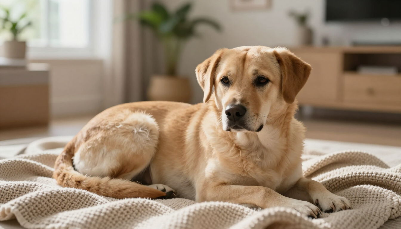 International rescue dog adoption: dog settling into a loving new home