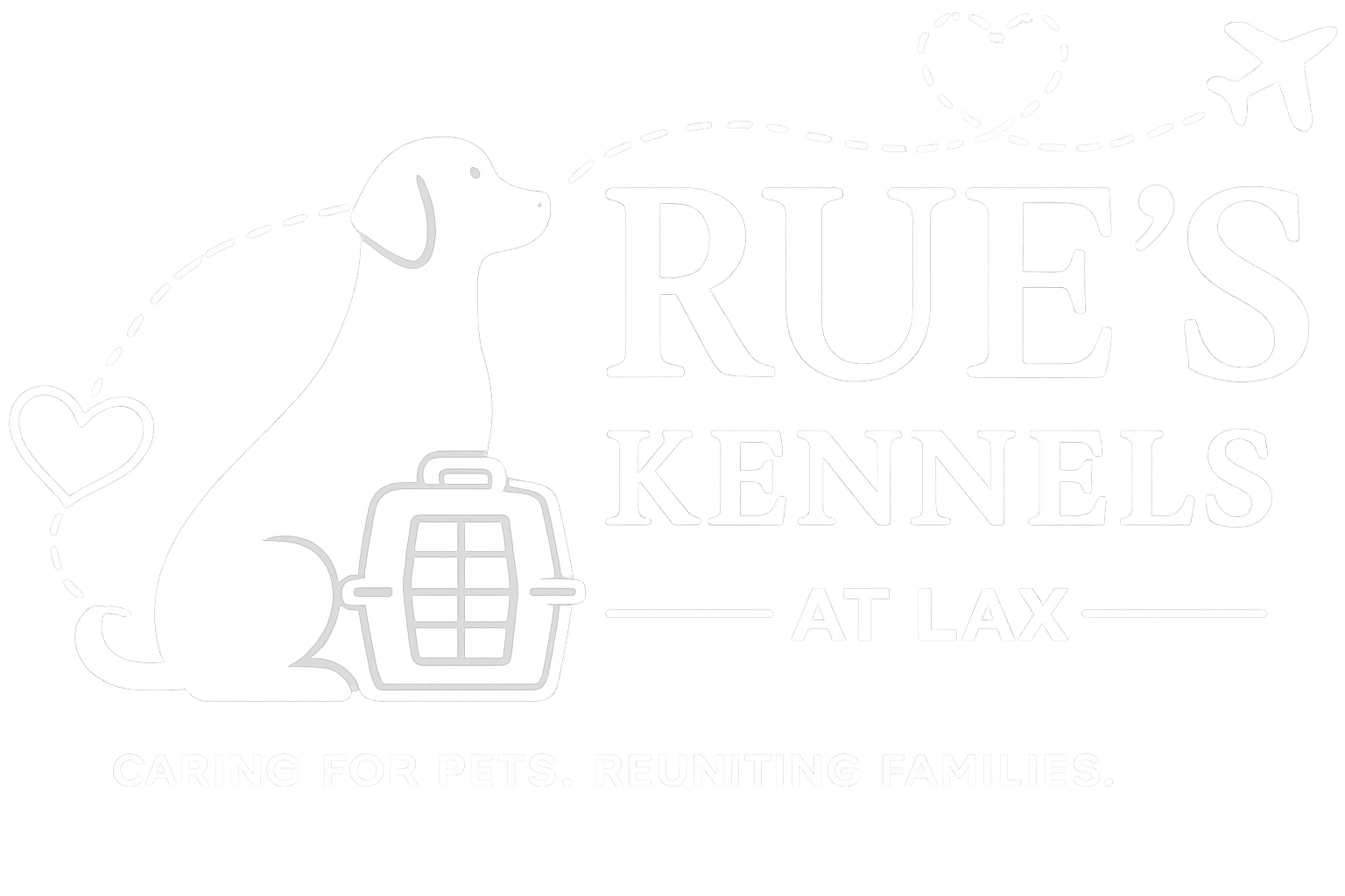 Faint white logo with a bird and lantern beside the text “RUF’S KENNEL” on a light background