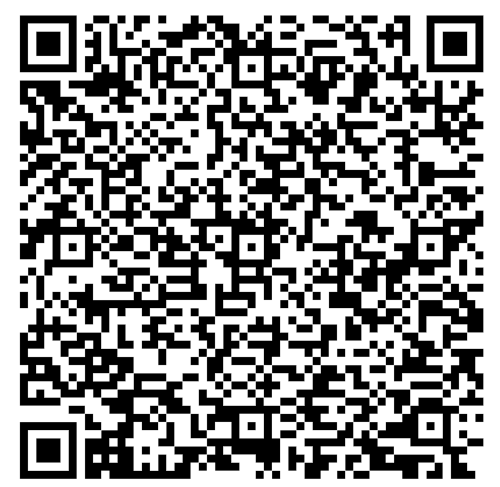 Black-and-white QR code centered on a white background