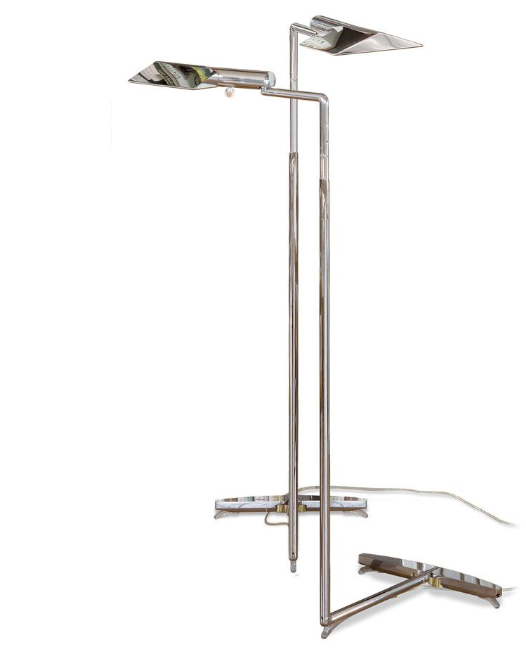 a lamp with three lights on a white background