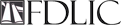FDLIC logo with black serif letters and a small sailboat-like graphic on a white background