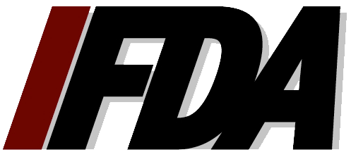 FDA logo in black and red italic letters on a white background