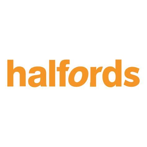 Halfords orange logo on a white background