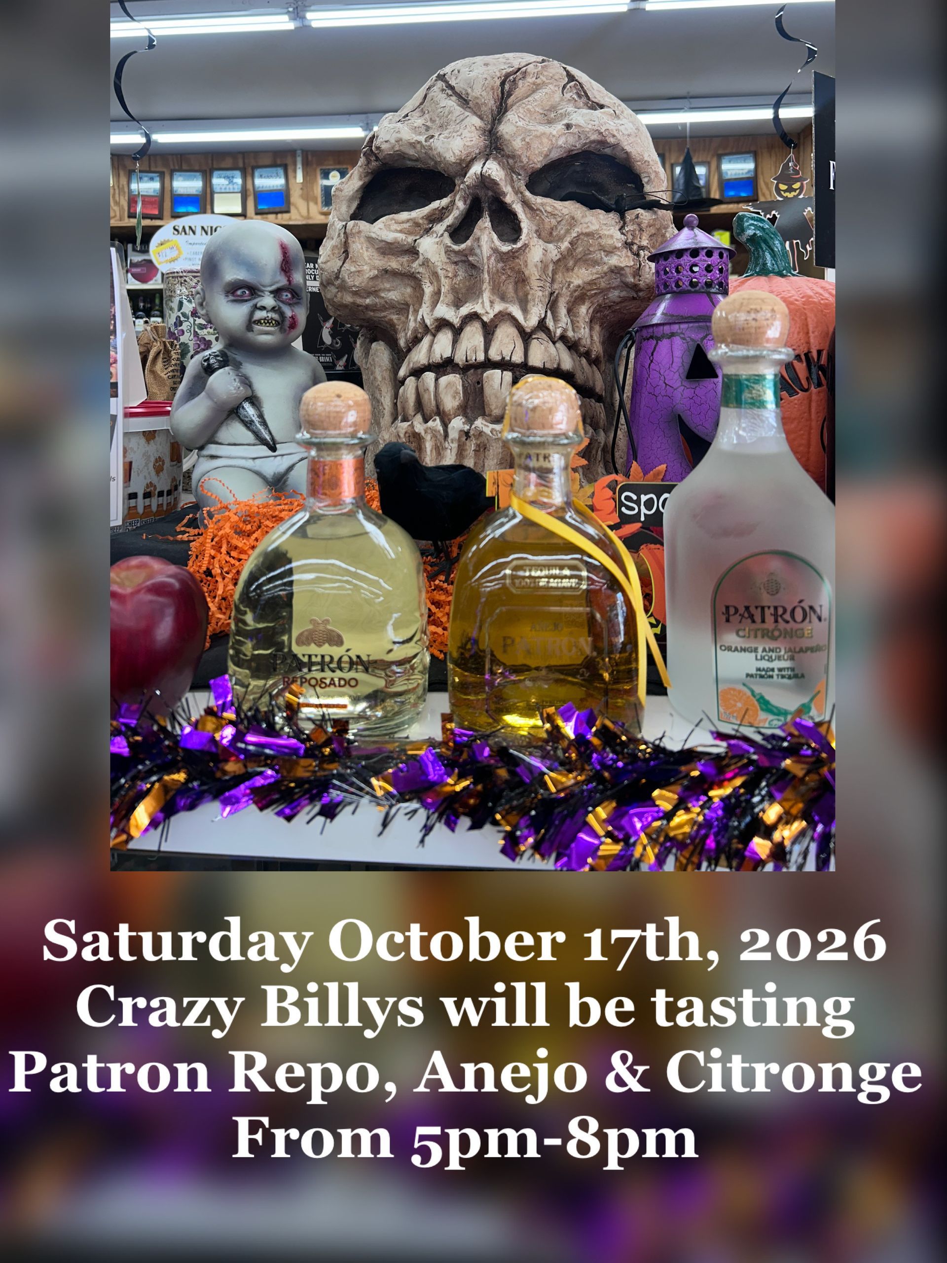 El Jimador tequila tasting event poster with colorful bottles, lime drinks, and Saturday date 10/13/2026