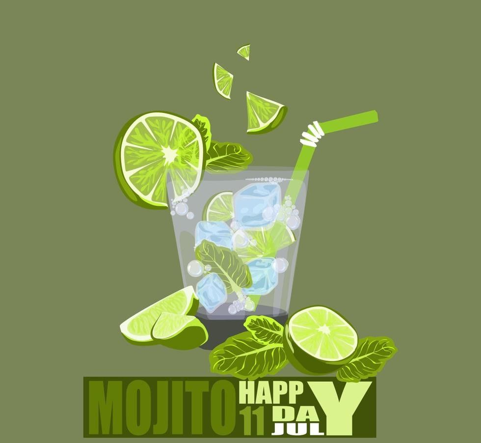 National Absinthe Day graphic: green drink in a glass on a wooden table, with a green background and text 