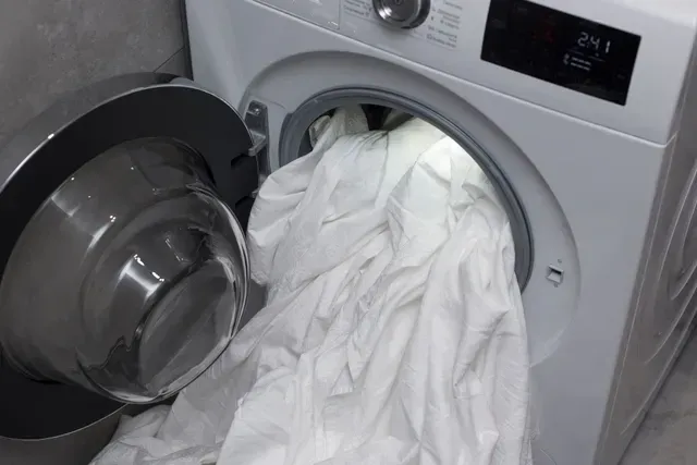 A Front Loading White Washing Machine with Its Door Open — Central Coast Washing Machines & Refrigerator Repairs in Gosford, NSW