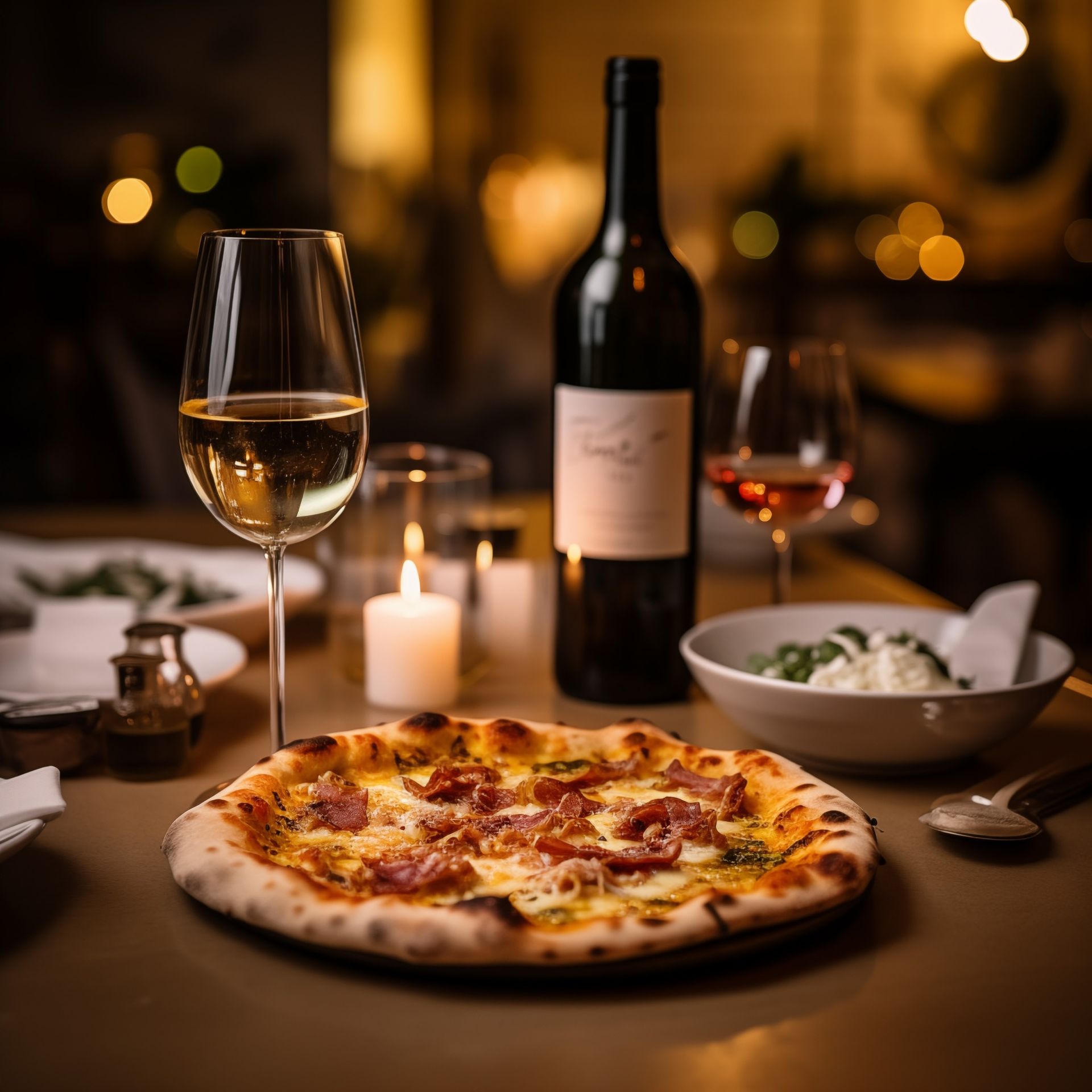 Wine paired with pizza